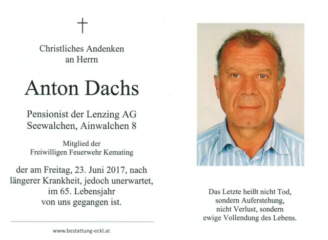 Begräbnis Anton Dachs
