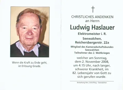 Begräbnis von Herrn Hauslauer