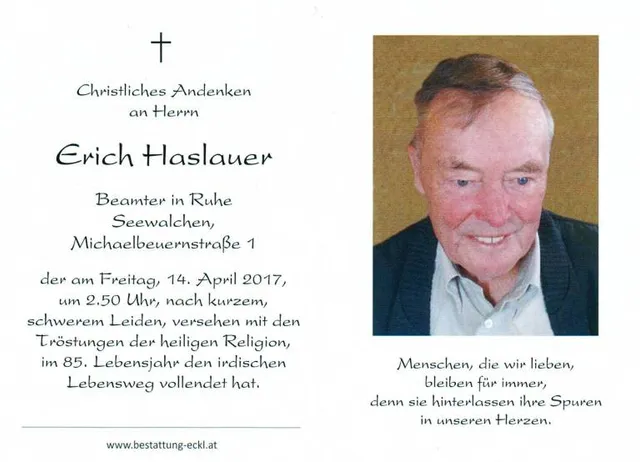 Begräbnis Erich Haslauer