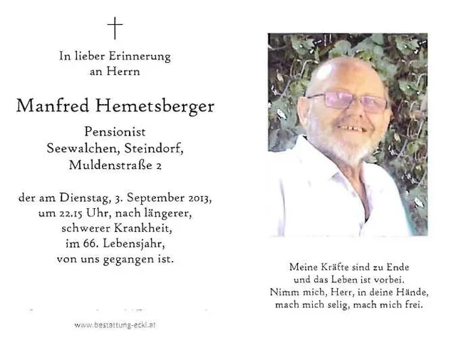 Begräbnis Manfred Hemetsberger