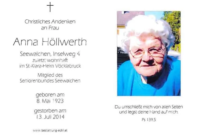 Begräbnis Anna Höllwerth