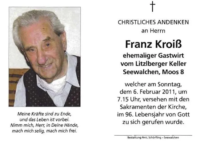 Begräbnis Franz Kroiß