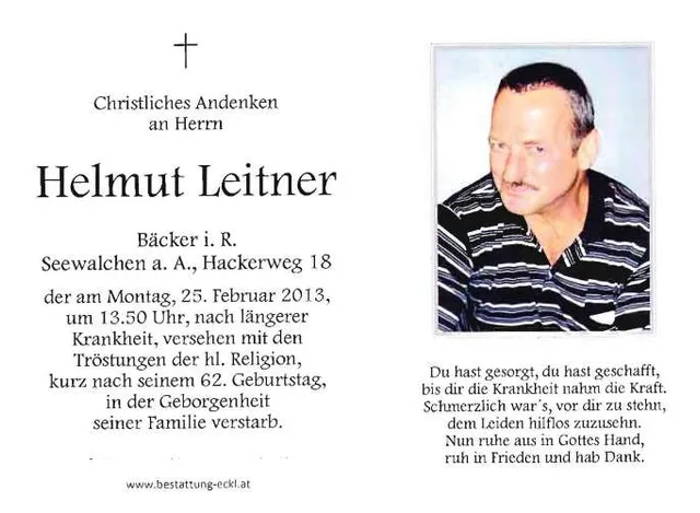 Begräbnis Helmut Leitner