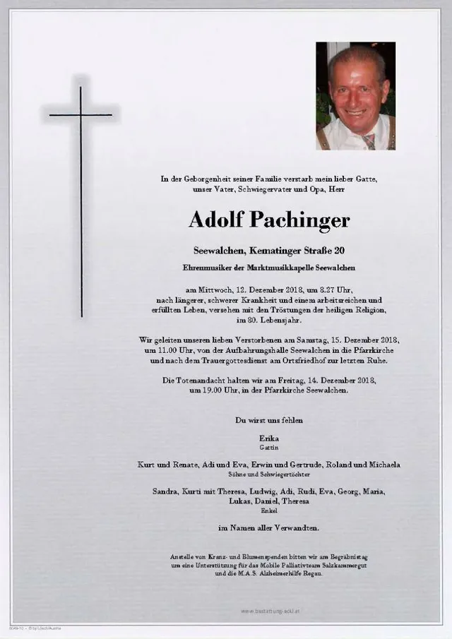 Begräbnis Adolf Pachinger