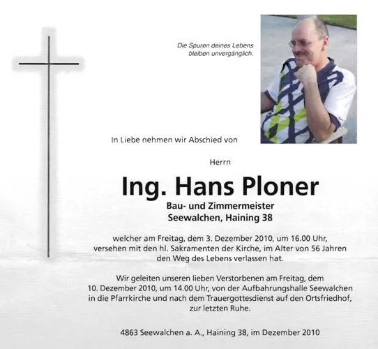 Begräbnis von Hans Ploner