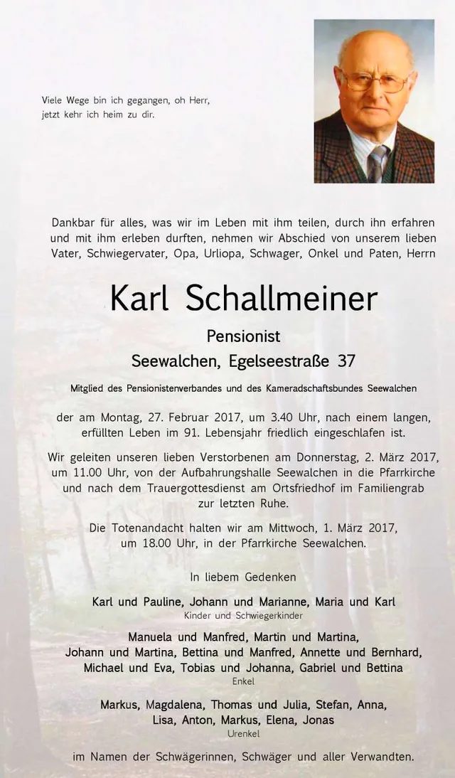 Begräbnis Karl Schallmeiner