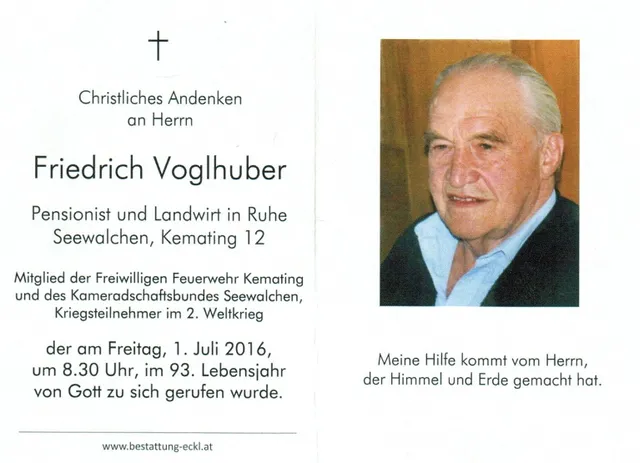 Begräbnis Friedrich Voglhuber