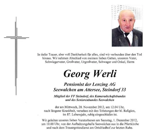 Begräbnis Georg Werli