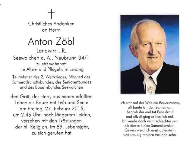 Begräbnis Anton Zöbl