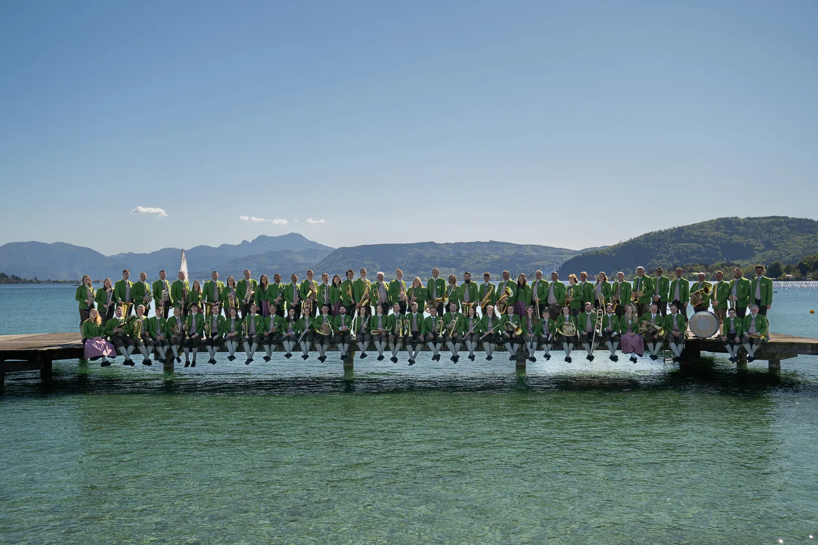 Die Marktmusikkapelle Seewalchen am Steg am Attersee