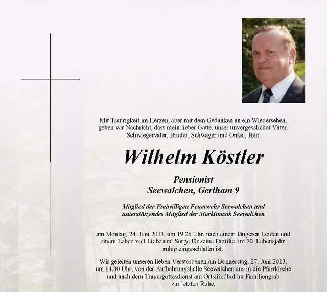 Begräbnis Wilhelm Köstler